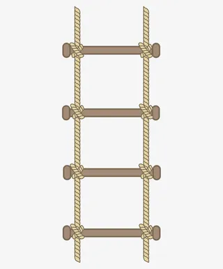 麻绳攀爬梯手绘图免抠