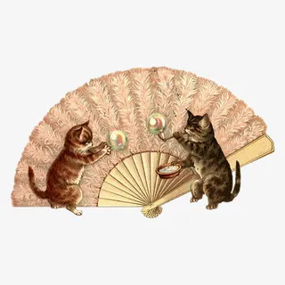 扇子和猫免抠