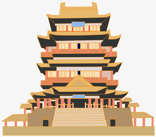 河东文化鹳雀楼免抠