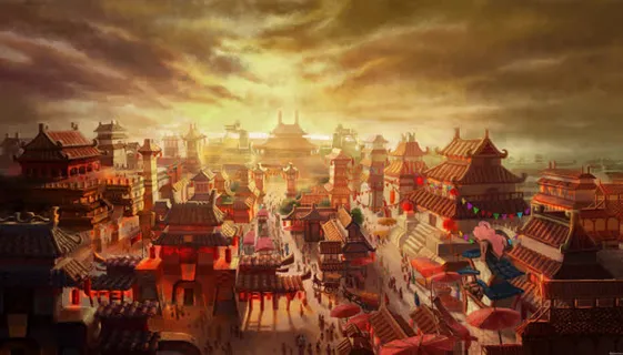 梦幻武侠游戏城池场景免抠