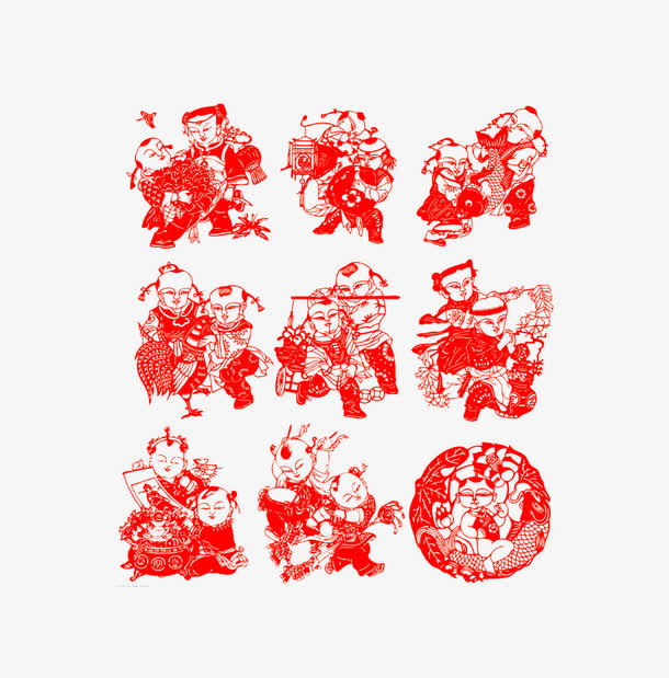 春节喜庆剪纸免抠