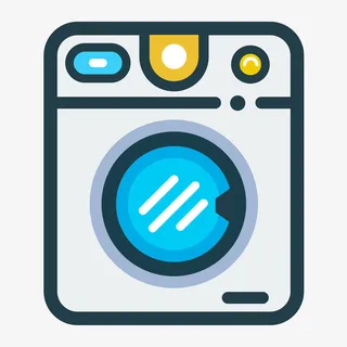 灰色手绘圆角洗衣机生活电器图标免抠