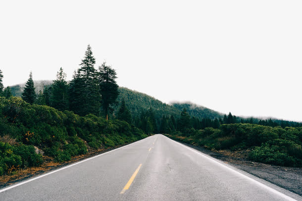 山林中的马路免抠