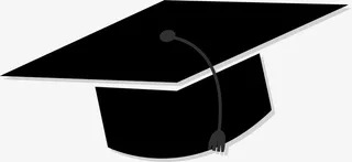 毕业季黑色博士帽免抠