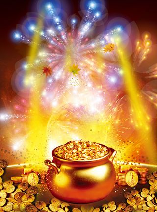 时尚大气酷炫光效聚宝盆商务背景素材高清