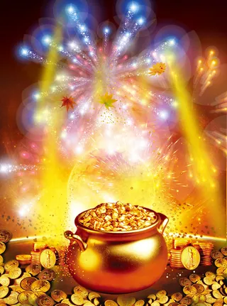 时尚大气酷炫光效聚宝盆商务背景素材高清