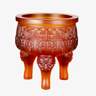 古法琉璃狮头圆鼎免抠