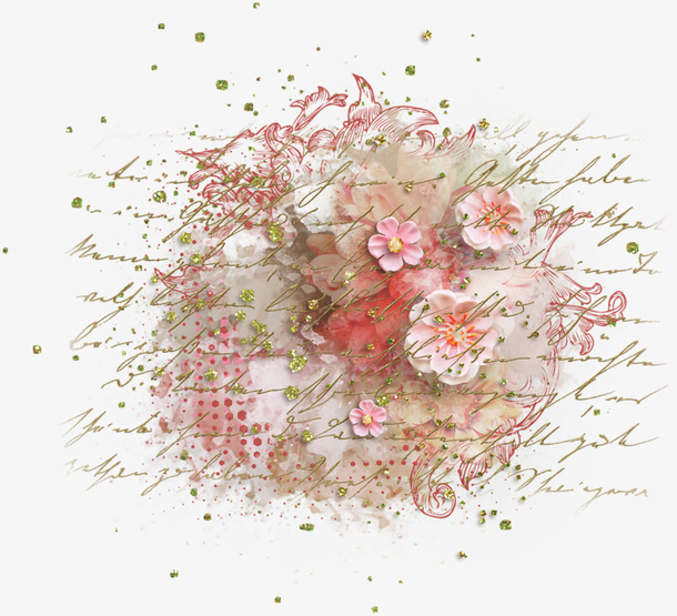 花卉图案素材花草线描免抠