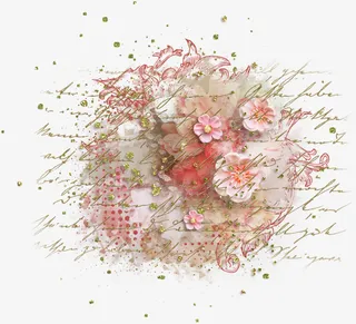 花卉图案素材花草线描免抠