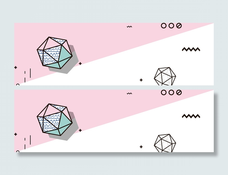 清新几何体电商banner高清