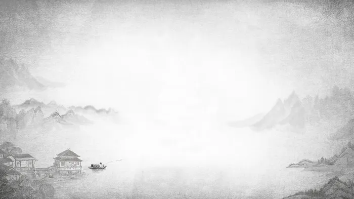 国画山水垂钓背景高清