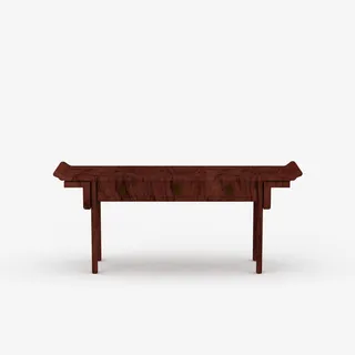 长条桌子简单古典中式书桌免抠