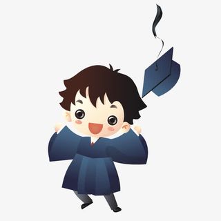 小男孩卡通毕业儿童学习矢量素材免抠