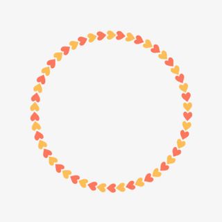 水彩爱心圆环元素免抠