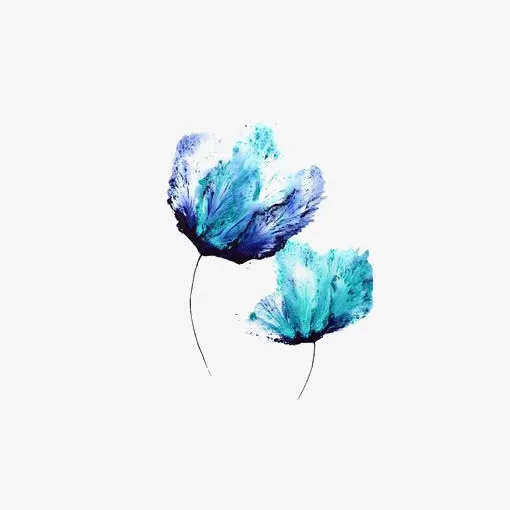 水墨花朵装饰免抠