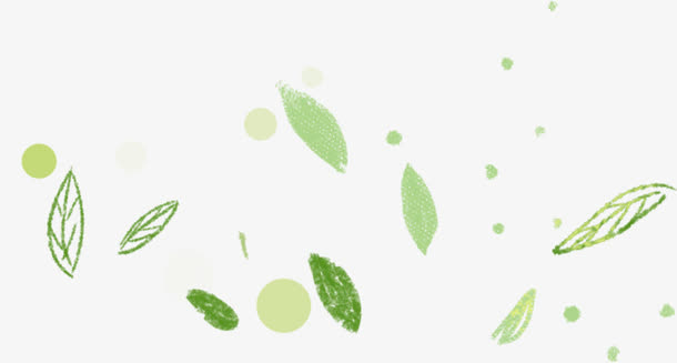 手绘叶子爱生活爱健康免抠