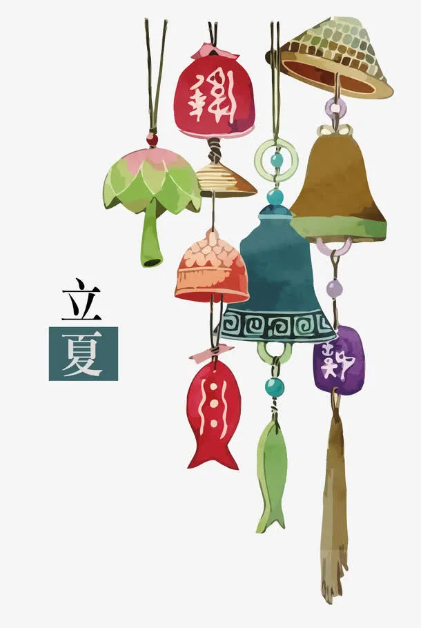 创意立夏风铃装饰素材免抠
