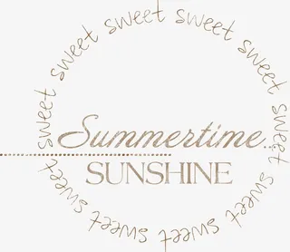 夏天时间英文圆环免抠