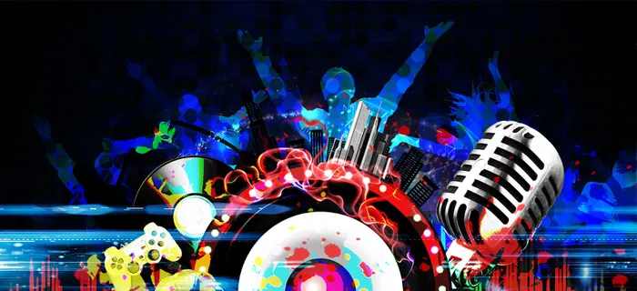 炫酷音乐狂欢节音乐节海报背景高清