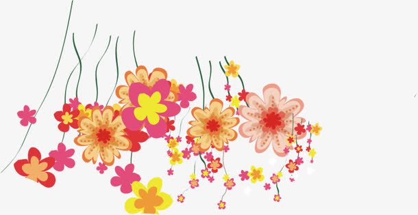 彩色可爱节日小花免抠