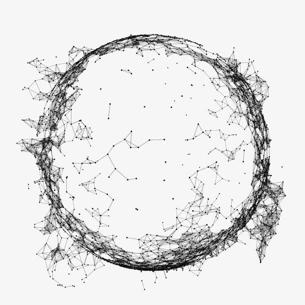 黑白点状科技感地球地图免抠