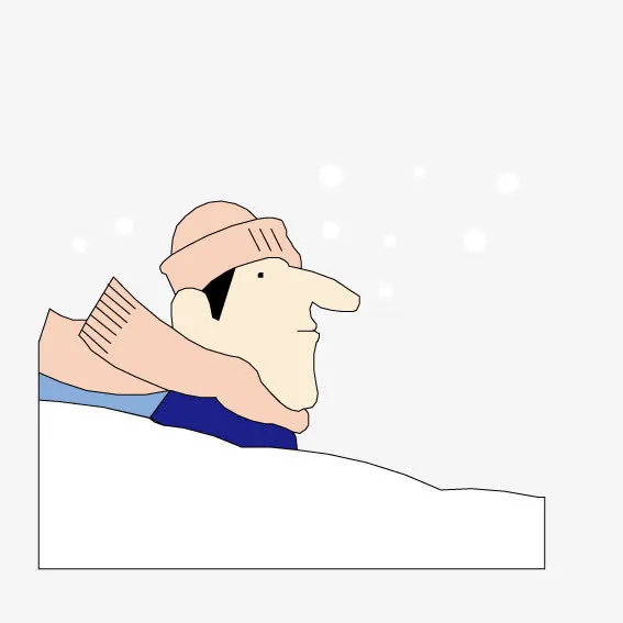 雪中行走的男人免抠