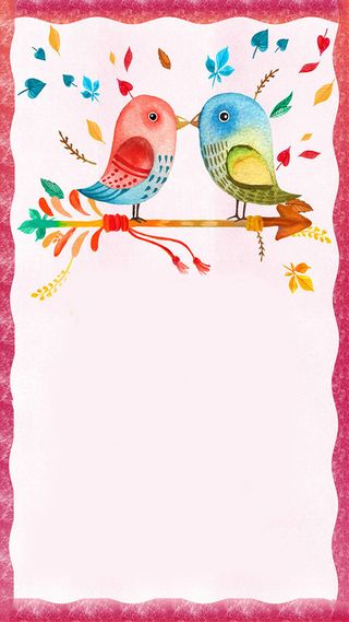 小清新鸟语花香H5背景素材高清