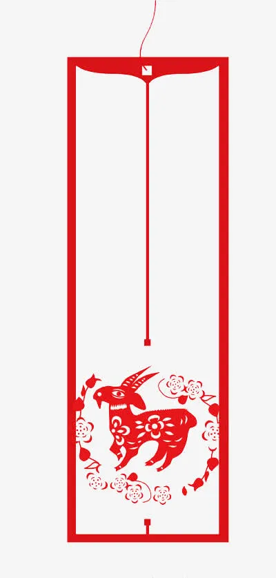 中国红剪纸免抠