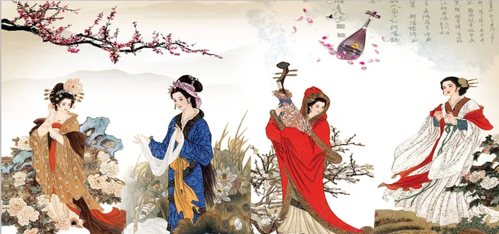 古代名画背景图高清