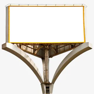 白色三角高炮广告牌免抠