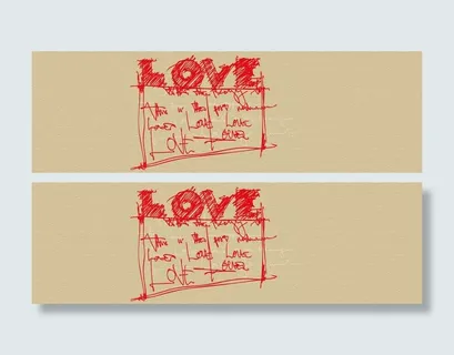 红色涂鸦爱情海报背景