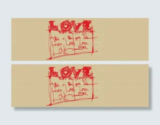 红色涂鸦爱情海报背景