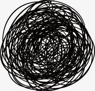 黑色乱画的线条免抠