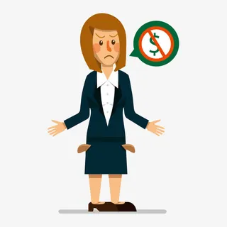 卡通没钱的女职工免抠