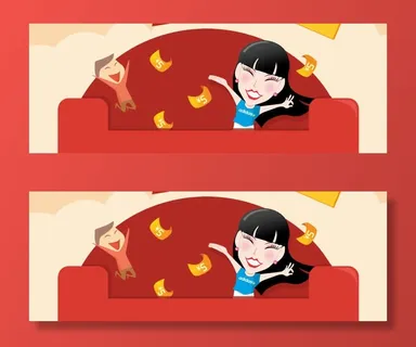 红包欢呼背景banner免抠