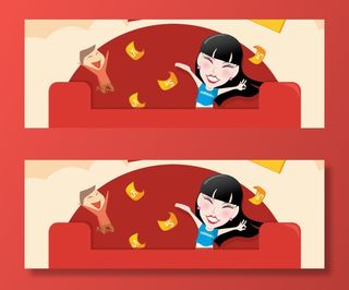 红包欢呼背景banner免抠