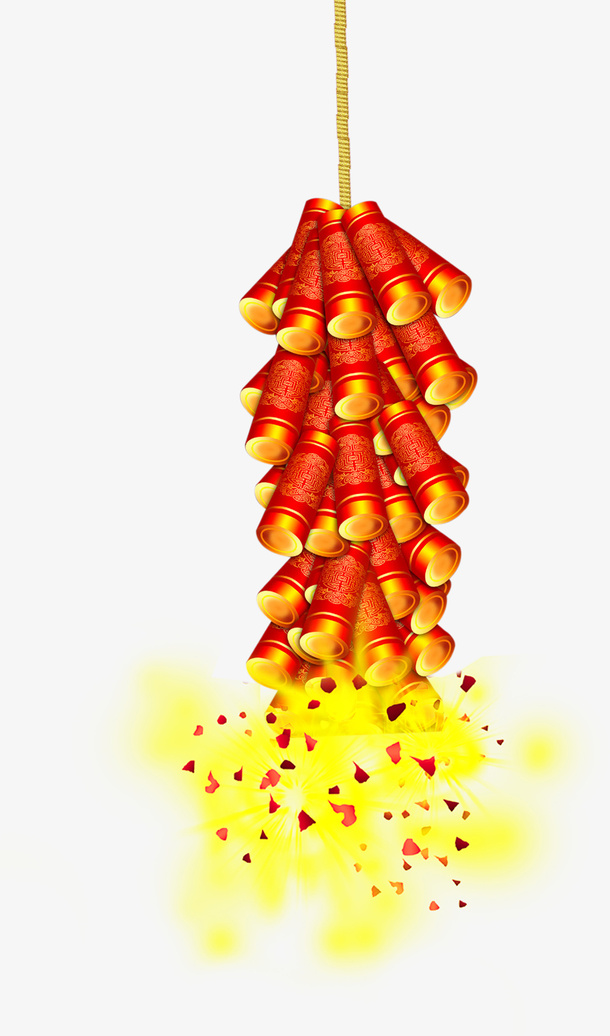 中国潮喜庆鞭炮免抠