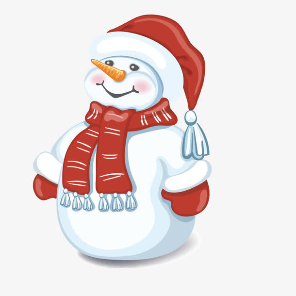 卡通手绘可爱雪人免抠