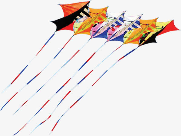 高清彩色春季风筝免抠