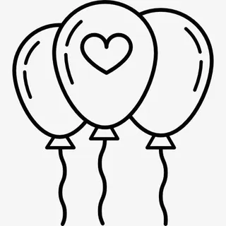 三个气球的心图标免抠