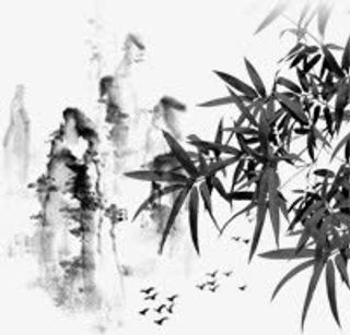 中国风竹子场景古典免抠