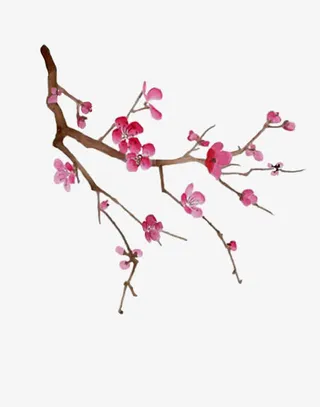 水墨枝条免抠