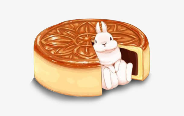 兔子慵懒边角月饼免抠