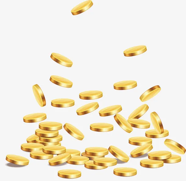 散落的金币免抠