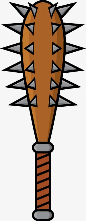 褐色金属材料矢量狼牙棒免抠
