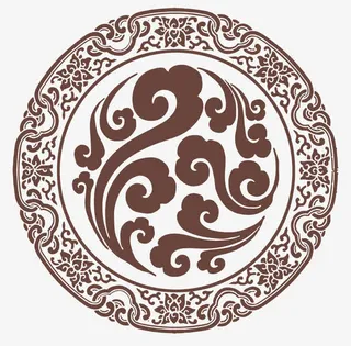 中国风圆形图案图腾元素免抠装饰中国风元素