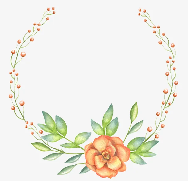 花朵圆圈花环免抠