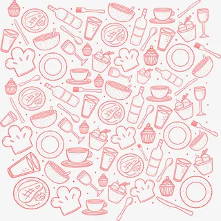 矢量手绘卡通食物背景