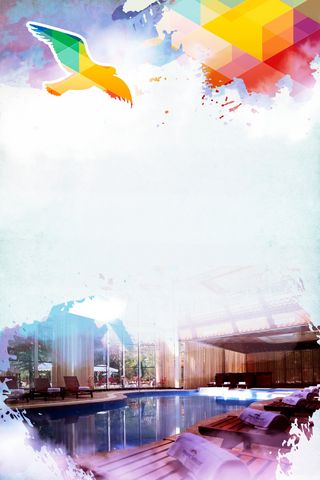 日式温泉旅游海报背景素材高清