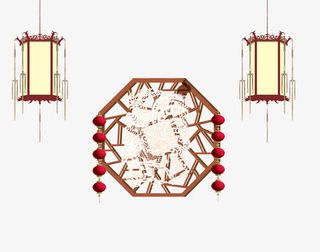 鸡年春节装饰图案免抠